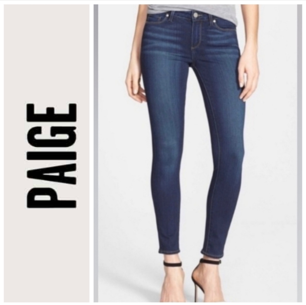PAIGE Women's Kylie Crop Skinny Blue Jeans. Size 24